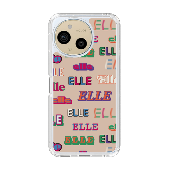 スリムプロテクションケース［ ELLE - ミックスロゴ ］
