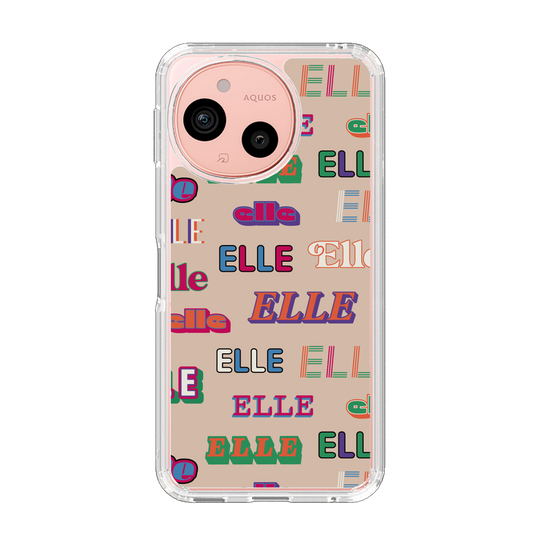 スリムプロテクションケース［ ELLE - ミックスロゴ ］