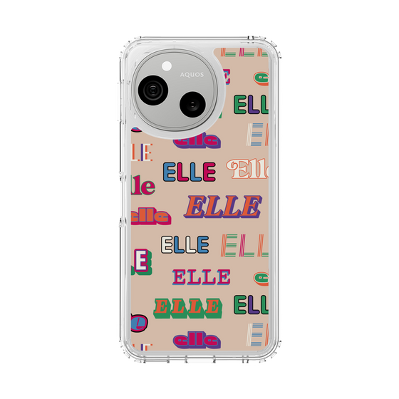 スリムプロテクションケース［ ELLE - ミックスロゴ ］