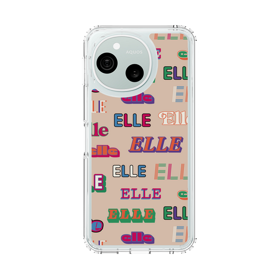 スリムプロテクションケース［ ELLE - ミックスロゴ ］