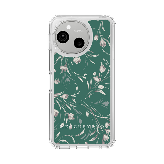 スリムプロテクションケース［ MERCURYDUO - ボタニカルフラワー - Green ］