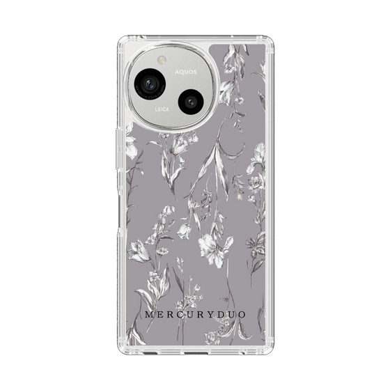 スリムプロテクションケース［ MERCURYDUO - ボタニカルフラワー - Grey ］