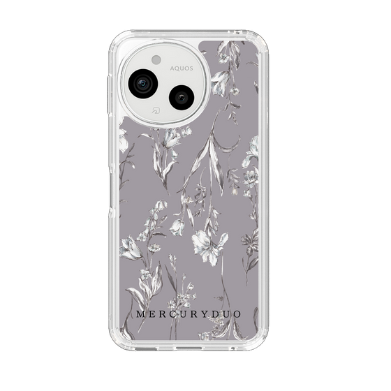 スリムプロテクションケース［ MERCURYDUO - ボタニカルフラワー - Grey ］