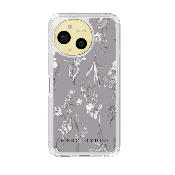 スリムプロテクションケース［ MERCURYDUO - ボタニカルフラワー - Grey ］