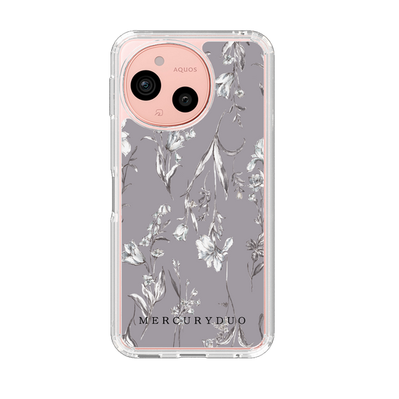 スリムプロテクションケース［ MERCURYDUO - ボタニカルフラワー - Grey ］