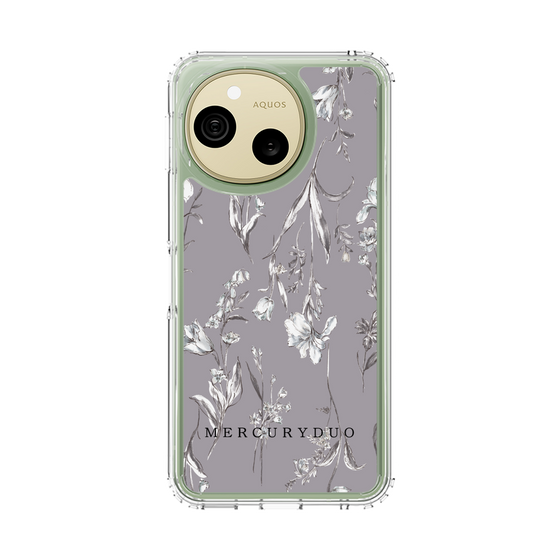 スリムプロテクションケース［ MERCURYDUO - ボタニカルフラワー - Grey ］