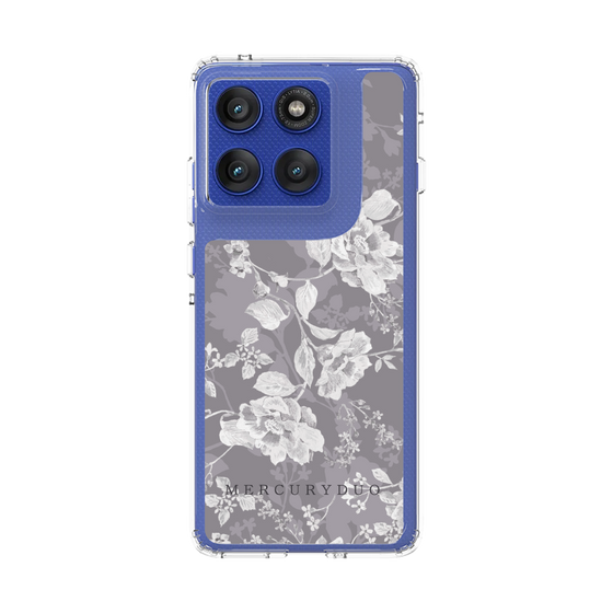 スリムプロテクションケース［ MERCURYDUO - ニュアンスフラワー -Grey ］