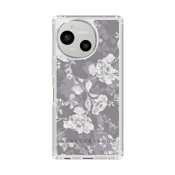 スリムプロテクションケース［ MERCURYDUO - ニュアンスフラワー -Grey ］
