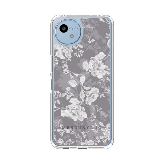 スリムプロテクションケース［ MERCURYDUO - ニュアンスフラワー -Grey ］
