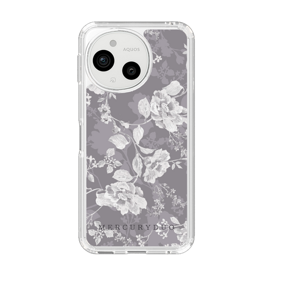 スリムプロテクションケース［ MERCURYDUO - ニュアンスフラワー -Grey ］