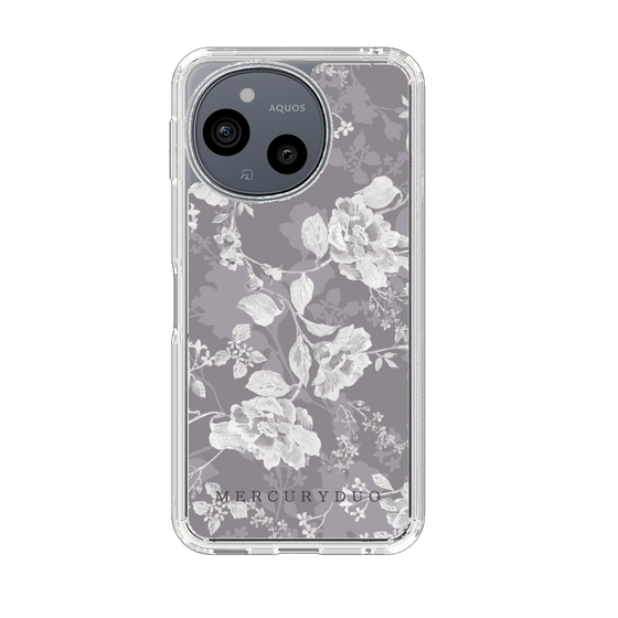 スリムプロテクションケース［ MERCURYDUO - ニュアンスフラワー -Grey ］