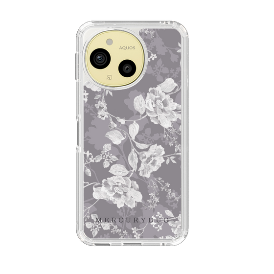 スリムプロテクションケース［ MERCURYDUO - ニュアンスフラワー -Grey ］