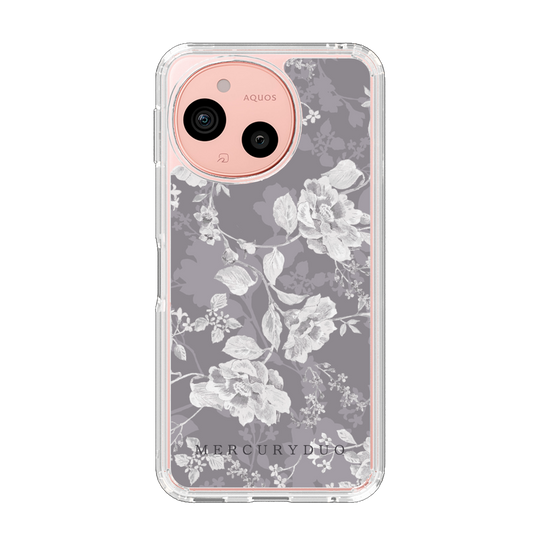 スリムプロテクションケース［ MERCURYDUO - ニュアンスフラワー -Grey ］