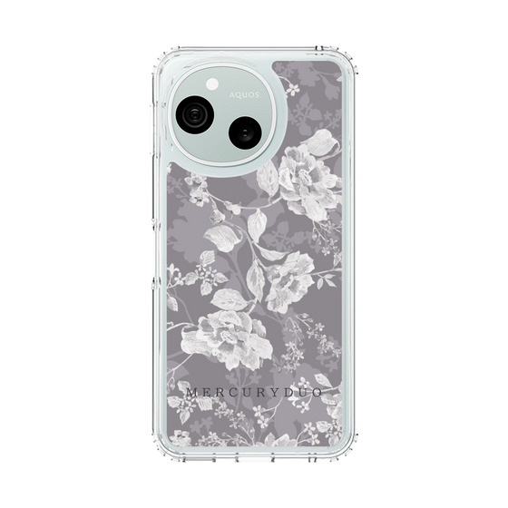 スリムプロテクションケース［ MERCURYDUO - ニュアンスフラワー -Grey ］