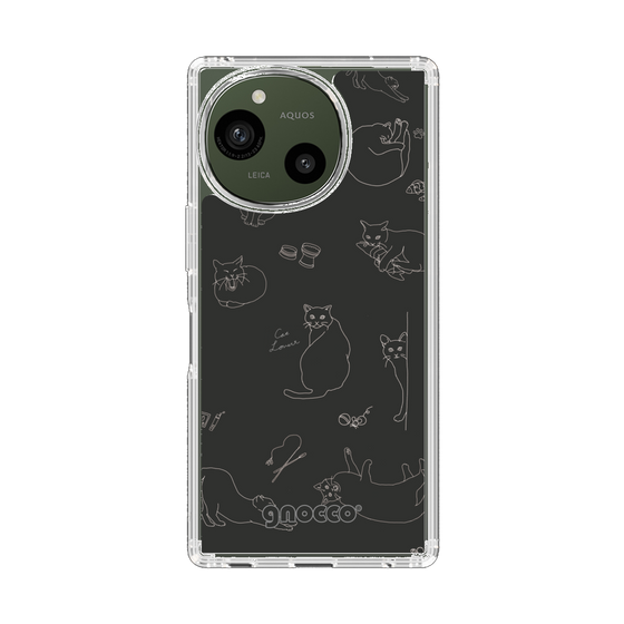スリムプロテクションケース［ gnocco - CatLover - ブラック ］