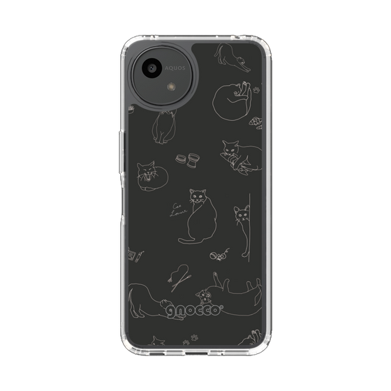 スリムプロテクションケース［ gnocco - CatLover - ブラック ］