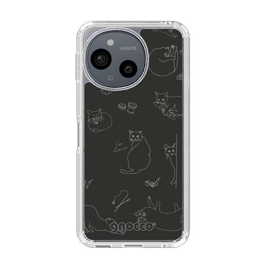 スリムプロテクションケース［ gnocco - CatLover - ブラック ］