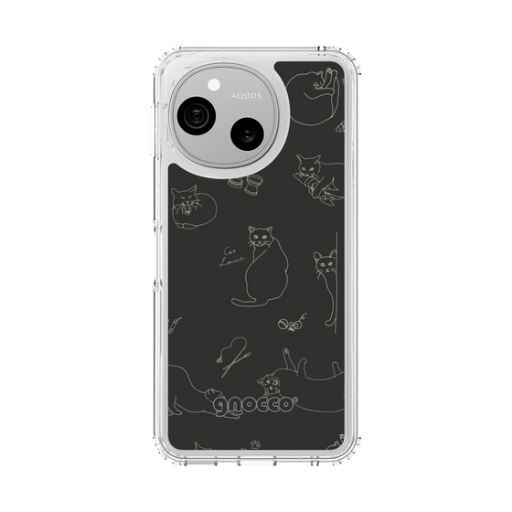 スリムプロテクションケース［ gnocco - CatLover - ブラック ］