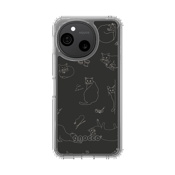 スリムプロテクションケース［ gnocco - CatLover - ブラック ］
