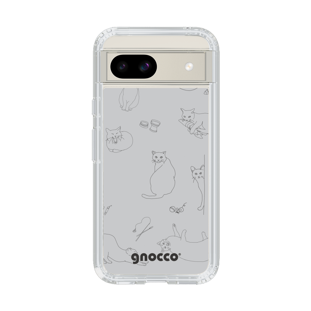 スリムプロテクションケース for Google Pixel 8a［ gnocco - CatLover - グレー ］