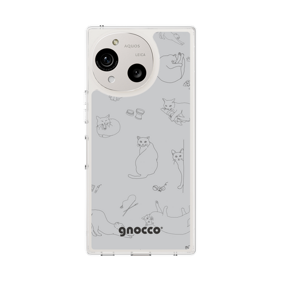 スリムプロテクションケース［ gnocco - CatLover - グレー ］
