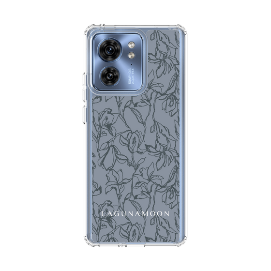 スリムプロテクションケース［ LAGUNAMOON - フワラーパターン - Dark blue ］