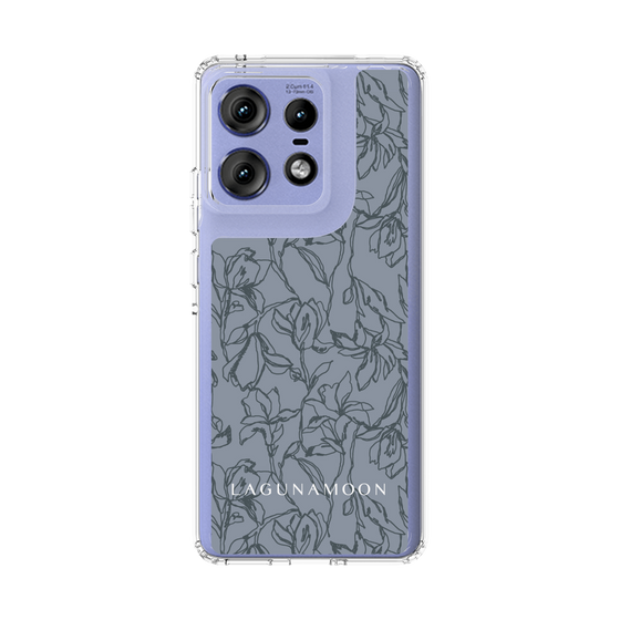 スリムプロテクションケース［ LAGUNAMOON - フワラーパターン - Dark blue ］
