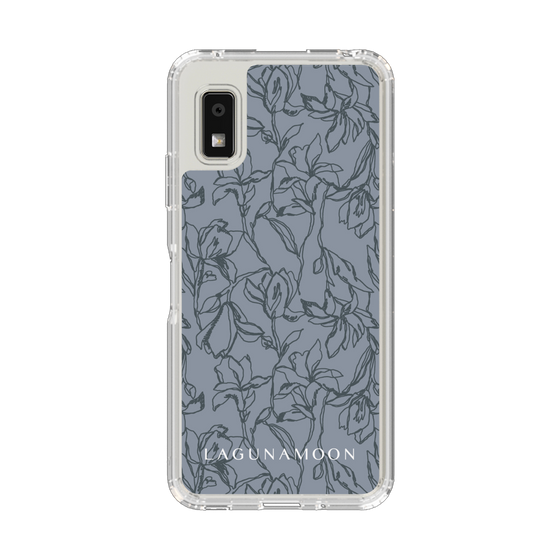 スリムプロテクションケース［ LAGUNAMOON - フラワーパターン - Dark blue ］