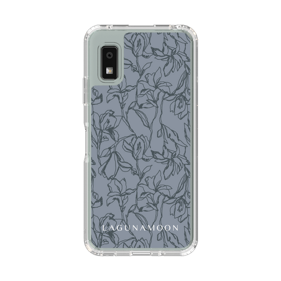 スリムプロテクションケース［ LAGUNAMOON - フラワーパターン - Dark blue ］