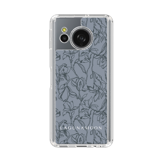 スリムプロテクションケース［ LAGUNAMOON - フラワーパターン - Dark blue ］