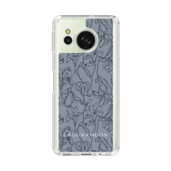 スリムプロテクションケース［ LAGUNAMOON - フラワーパターン - Dark blue ］