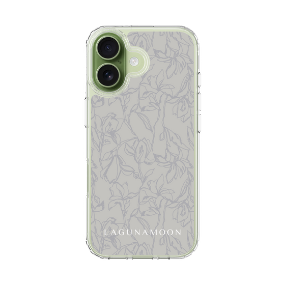 スリムプロテクションケース［ LAGUNAMOON - フラワーパターン - Grey ］