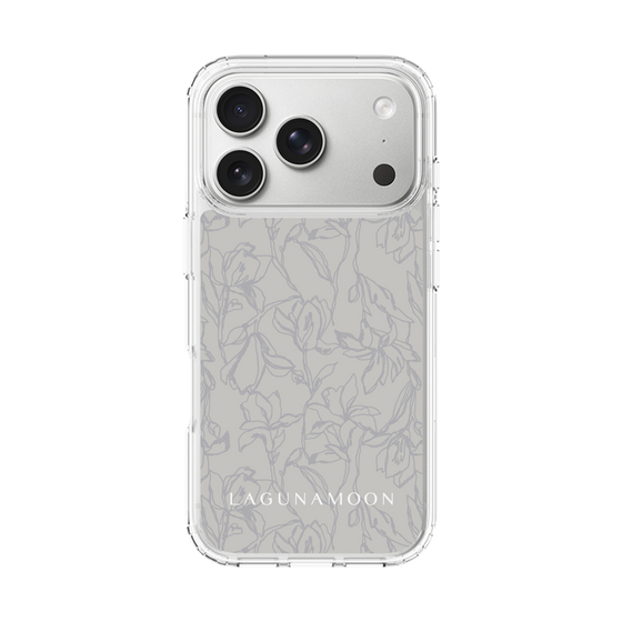 スリムプロテクションケース［ LAGUNAMOON - フラワーパターン - Grey ］
