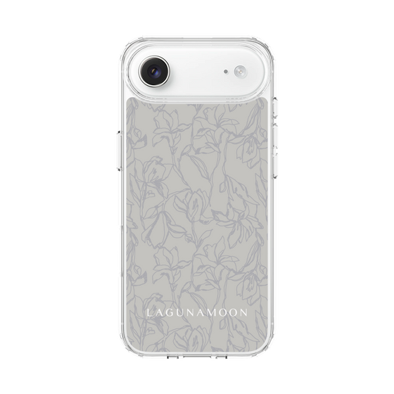 スリムプロテクションケース［ LAGUNAMOON - フラワーパターン - Grey ］