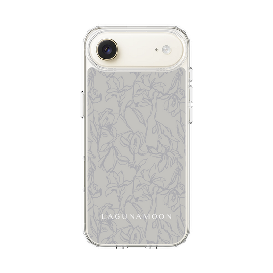 スリムプロテクションケース［ LAGUNAMOON - フラワーパターン - Grey ］