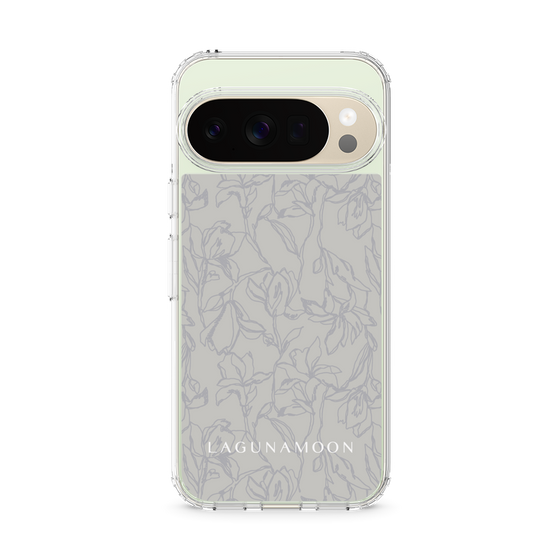 スリムプロテクションケース［ LAGUNAMOON - フワラーパターン - Grey ］