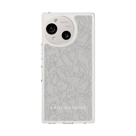 スリムプロテクションケース［ LAGUNAMOON - フワラーパターン - Grey ］