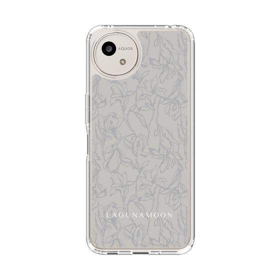 スリムプロテクションケース［ LAGUNAMOON - フラワーパターン - Grey ］