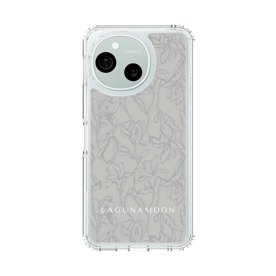 スリムプロテクションケース［ LAGUNAMOON - フラワーパターン - Grey ］