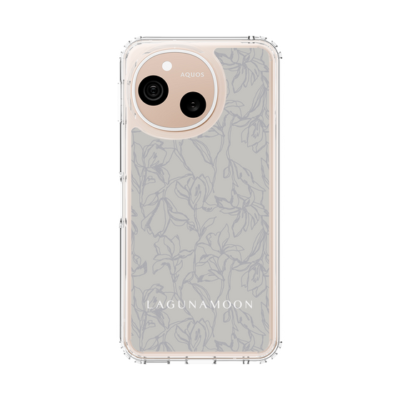 スリムプロテクションケース［ LAGUNAMOON - フラワーパターン - Grey ］