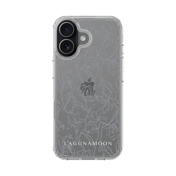 スリムプロテクションケース［ LAGUNAMOON - フラワーパターン - Clear×Grey ］