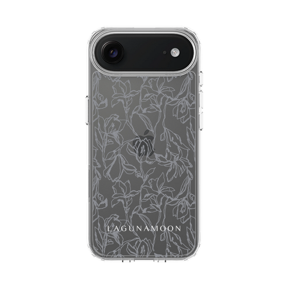 スリムプロテクションケース［ LAGUNAMOON - フラワーパターン - Clear×Grey ］