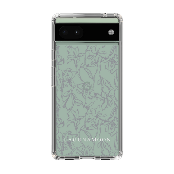 スリムプロテクションケース［ LAGUNAMOON - フラワーパターン - Clear×Grey ］