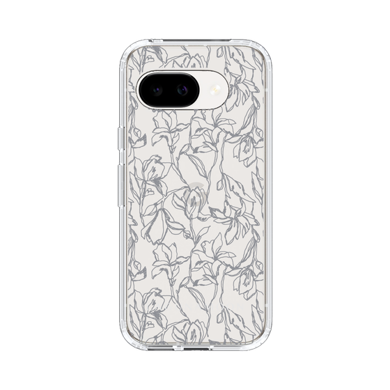 スリムプロテクションケース［ LAGUNAMOON - フワラーパターン - Clear×Grey ］
