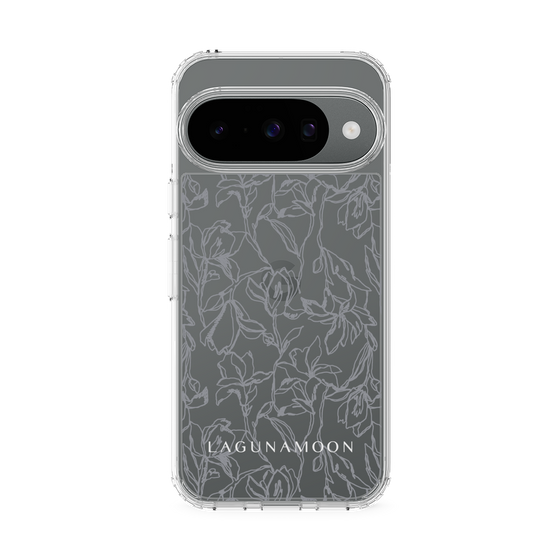 スリムプロテクションケース［ LAGUNAMOON - フワラーパターン - Clear×Grey ］