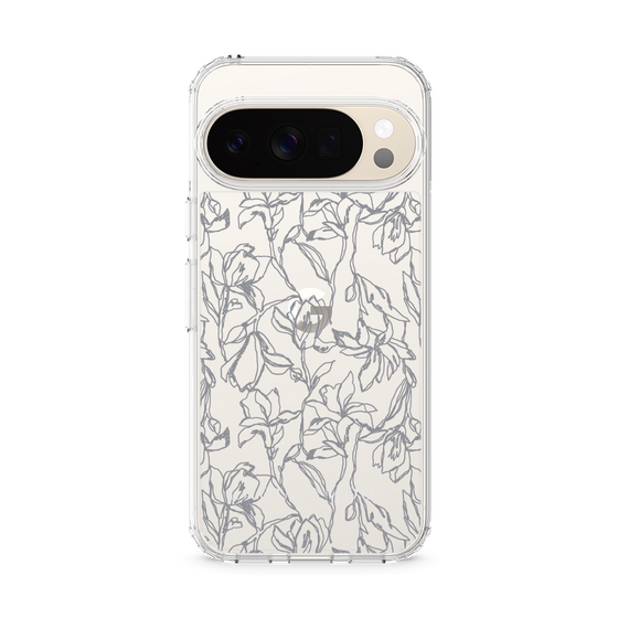 スリムプロテクションケース［ LAGUNAMOON - フワラーパターン - Clear×Grey ］