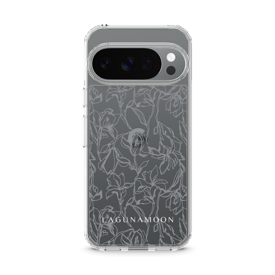 スリムプロテクションケース［ LAGUNAMOON - フワラーパターン - Clear×Grey ］