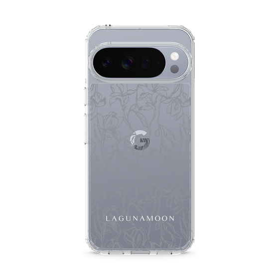 スリムプロテクションケース［ LAGUNAMOON - フワラーパターン - Clear×Grey ］