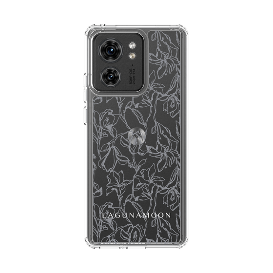スリムプロテクションケース［ LAGUNAMOON - フワラーパターン - Clear×Grey ］