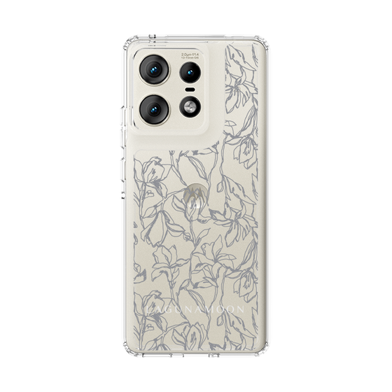 スリムプロテクションケース［ LAGUNAMOON - フワラーパターン - Clear×Grey ］